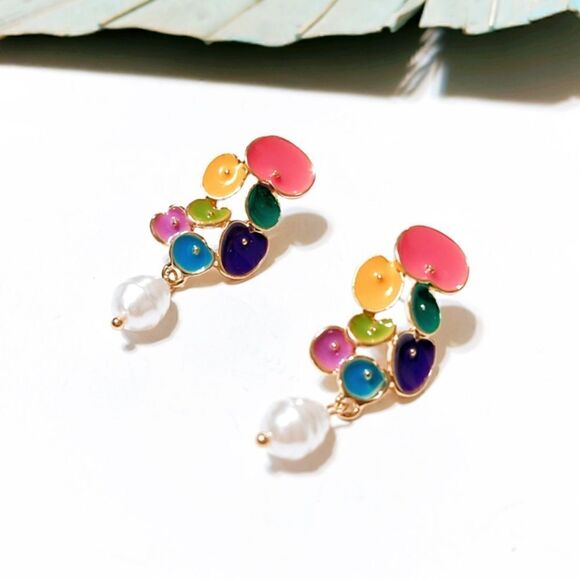 Flower statement earrings #27 - Picture 1 of 4